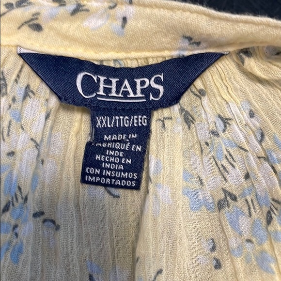 Yellow blouse with light blue flowers - Picture 4 of 4